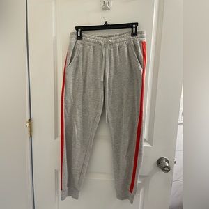 Used Women Gray Cotton On Sweatpants red stripped. Size: Small/Petite